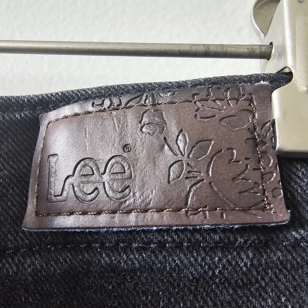 Vintage Lee Mom Jeans Women's Size 14 Med‎ Black Side Elastic 30 Inch Inseam - Picture 9 of 12